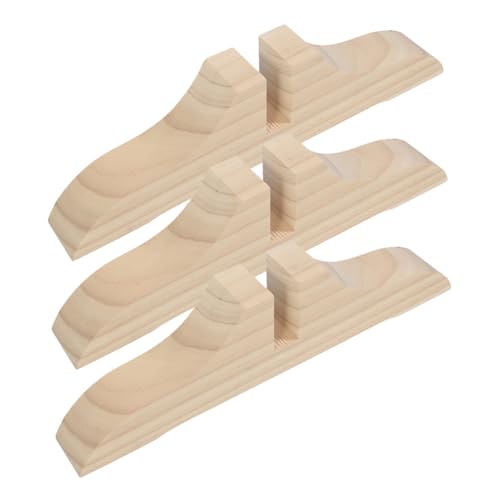 HOUDERCO 3個 木製屏風底座 スクリーン脚パーテーション用 支持スタンド 間仕切り固定用 多用途部屋仕切りサポート