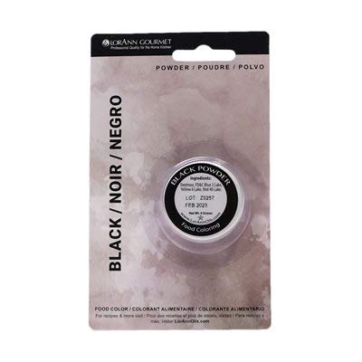 Lorann Black Powder Food Color 1/2 Ounce Jar #TOP20