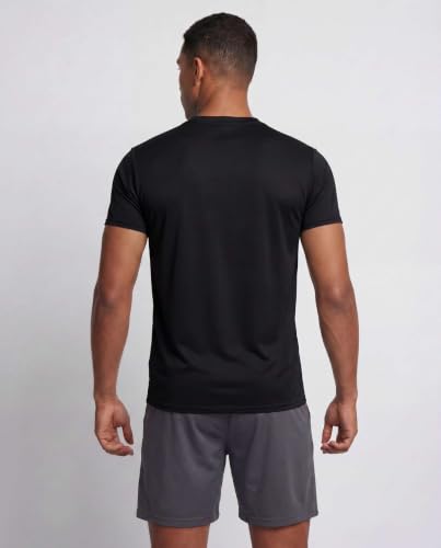 Image of 5 Pack Men's Dry Fit Workout T Shirts Crew Neck Athletic Gym Running Tees | Short Sleeve, Moisture Wicking, Cooling, Stretch, Undershirts, Work, Summer, Hiking, Tennis, Basketball, Sports, Exercise