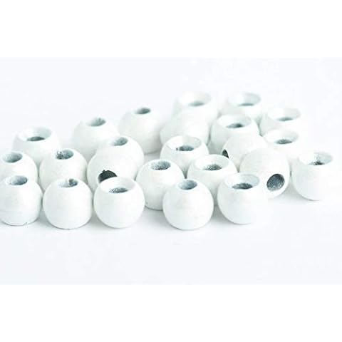Blue Wing Olive Tungsten Beads for Fly Tying - 25 Pack (White, 1.5 mm (1/16")) Cover