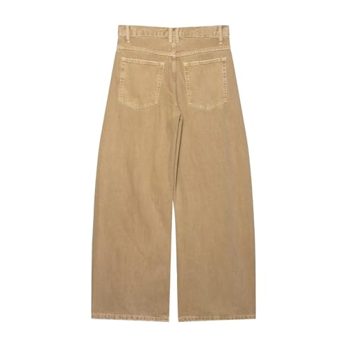 Women's Casual Low-Rise Wide Leg Denim Jeans with Pockets and Belt Loops, Baggy Fit Full Length Pants2