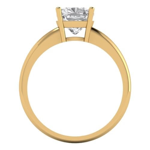 Clara Pucci 2.0 ct Cushion Cut Moissanite 14k Yellow Gold Solitaire Wedding Engagement Bridal Promise Ring4