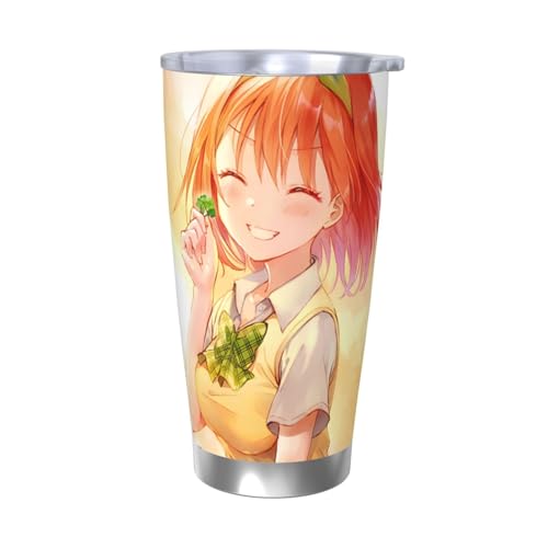 五等分の花嫁 水筒 真空断熱ケータイマグ 600ml ステンレスボトル 車用 直飲み 保温 保冷 フタ付きコーヒーカップ アウトドア 車のネイブに最適 スポーツタイプ ステンレスクールボトル 軽量 隔? 水筒 男の子 女の子