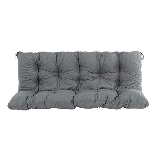 PATIO Hollywoodschaukel Auflage 150x50 cm Frigiliana Sitzpolster grau Gartenbank Auflage gesteppt einteilig mit Schnüren