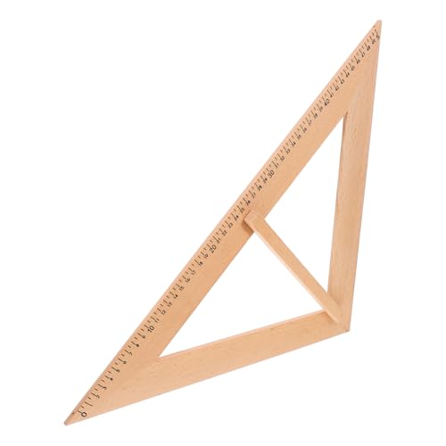KAILIKETIY 木製三角板 教材用 測定ツール 教室用定規 持ち手付き 教師補助 幾