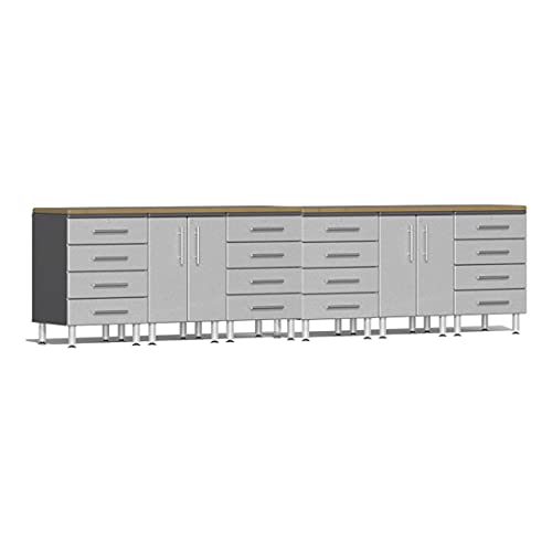 Ulti-MATE UG26082S 8-Piece Workstation Kit with Bamboo Worktop in Stardust Silver Metallic