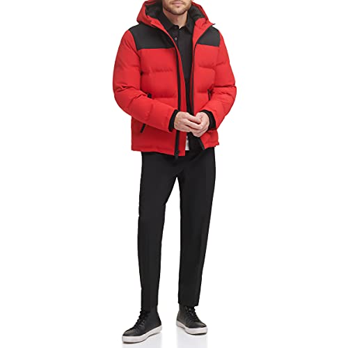 Image of DKNY Men's Mixed Media Quilted Puffer Jacket