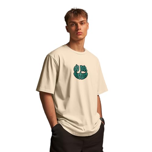 Image of Nobero Men's Oversized Graphic T-Shirt for Men | Soft Cotton | Drop Shoulder Relaxed Fit | Printed Casual Tshirt for Men