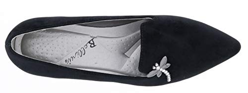 Bellini Women's Dragonfly Black Velvet Flat4