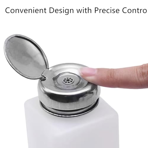 Image of 2 Pcs Liquid Push Alcohol Dispenser Solder Flux Bottle Cleaner Push Down Pump Dispenser for Acetone Cleanser Polish Remover, 200ml