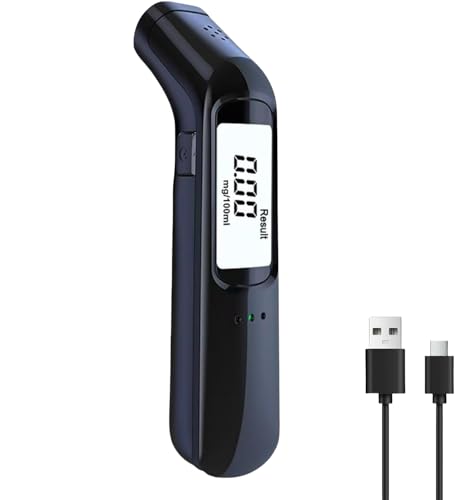 IFacaMei Éthylotest Électronique- Rechargeable & Portable,Éthylomètre Numérique Professionnel avec Batterie Rechargeable USB,Affichage LCD Alcootest,Alcotest pour Un Usage Domestique