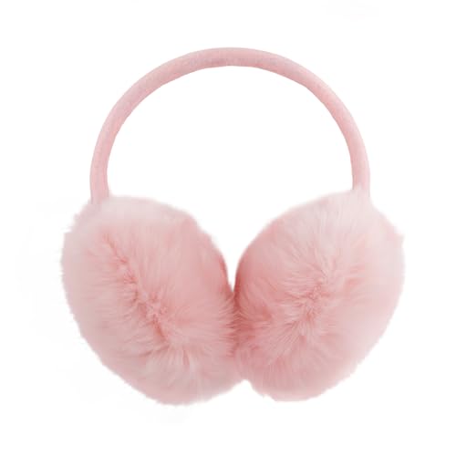 POXIMI Women Winter Earmuffs Girl Ski Adjustable Ear Covers for Kid Cute Bow Ear Warmer Outdoor Earmuff Fleece Lining (C-Pink ONE SIZE)