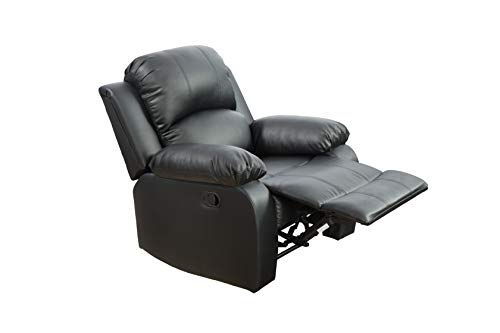 Aycp 3-Piece Living Room Reclining Sofa Set|Bonded Leather Upholstery|Manual Reclining With Drop Down Table & Mid Console (Black, 3 Pieces), (Gs28Xx) #TOP6