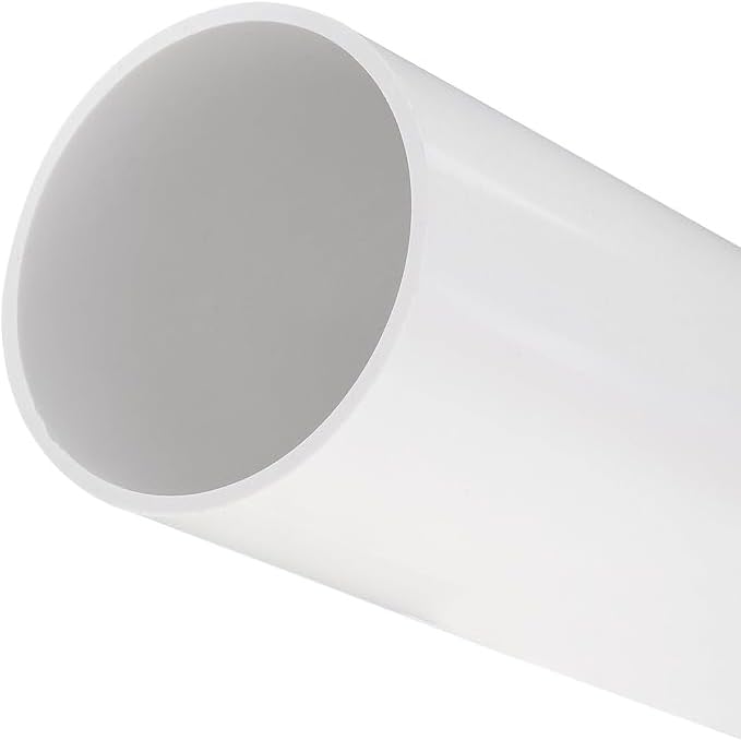 MACHSWON Tubo in PVC, diametro interno 102 mm, diametro esterno 110 mm, lunghezza 200 mm, tubo rigido rotondo in plastica ad alto impatto, per tubo di scarico (bianco)