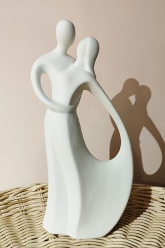 Estatua de pareja blanca de cerámica para decoración miniatura 5