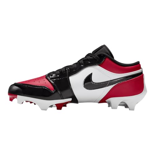Jordan 1 Low TD Men's Football Cleat (FJ6245-601, Gym Red/White/Black) Size 8