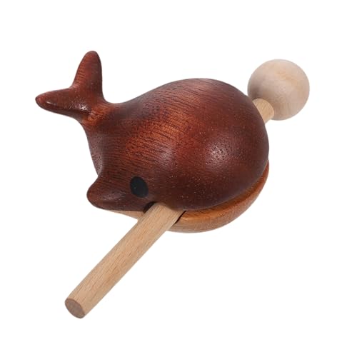 HOODANCOS Whale Design Block Mallet Wooden Percussion Toy Musical Instrument Rhythm Block for Boys and Girls Home Office Decor