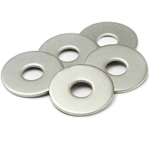 AMLOOPH M8 Washers, M8 x 40mm Metal Flat Penny Washer Thickness 2mm- A2 304 Stainless Steel Washers (5 Pack)
