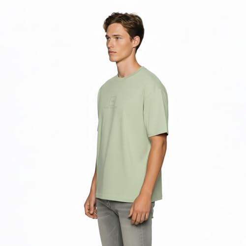 Image of Van Heusen Men's Premium Cotton Oversized Drop Shoulder Brand Logo T-Shirt
