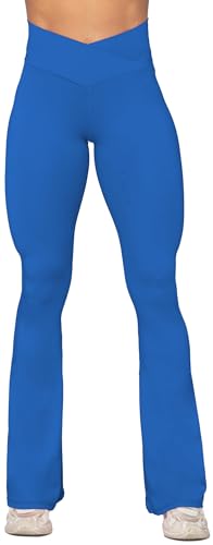 Image of Sunzel Flare Leggings, Crossover Yoga Pants with Tummy Control, High-Waisted and Wide Leg