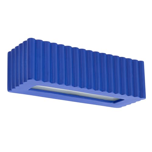 Migliori applique led SOLLUX lighting Applique da Interno - Lampada da Parete Ceramica - 1 Paralume - Lampada LED Lampadina - Blu Ultramarino Rigata