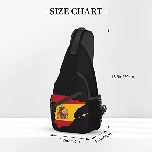 Mochila Bandolera Spain Flag Map Unisex Negra miniatura 4