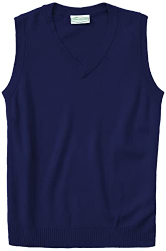 Image of Classroom School Uniforms Men's Adult Unisex V-Neck Sweater Vest, Blue, Large