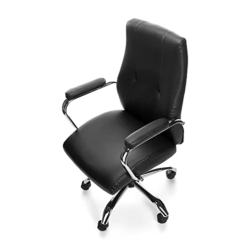 Rocada Ergonomischer Schreibtischstuhl | Bürostuhl | Stuhl mit Rollen und Armlehnen | Verstellbarer Stuhl | Schwarz