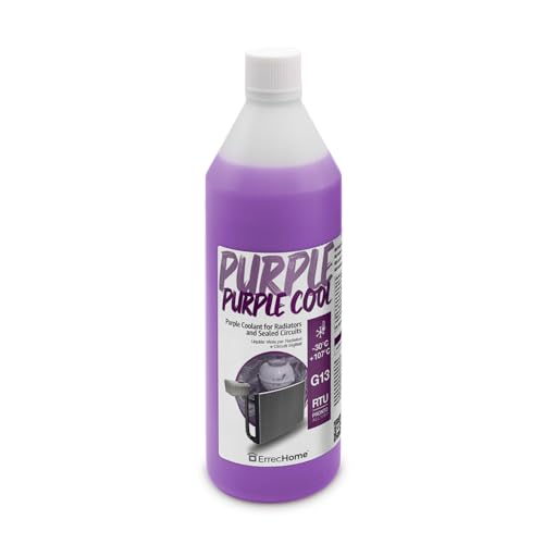 ErrecHome Purple Cool, Fluido para Radiador Morado -30°C/+107°C, Anticongelante G13 con paquete de aditivos de glicerina, Listo para usar, 1 Litro