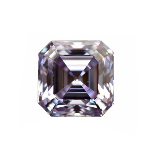 Moissanite en vrac Asscher colorée d'exception pour création de haute joaillerie