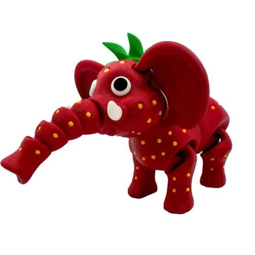 Genérico Elephant Strawberry Figura articulada dos Brainrot Meme italiano XL de 21 x 13 cm, coleção oficial Brainrot - elefante de morango, figura articulada dos Brain Rot italianos