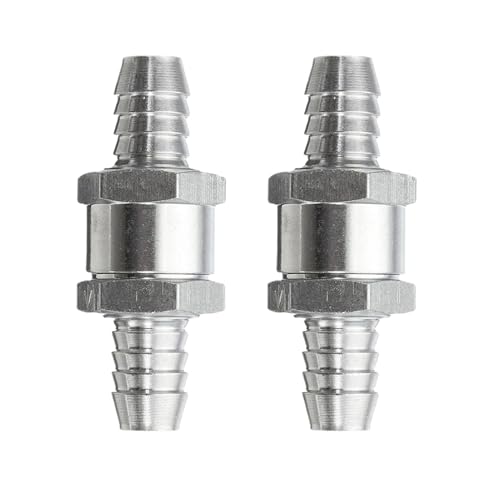 Lot de 2 Clapet Anti Retour Gasoil 8mm à Sens Unique, Clapet Anti Retour Essence - Alliage d’Aluminium Anti-Retour - pour Essence/Diesel/Huile - Car Chrome...