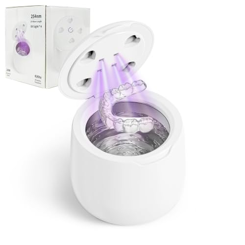 Image of Ultrasonic Denture Cleaner, with Portable UV Light for Home & Travel, White