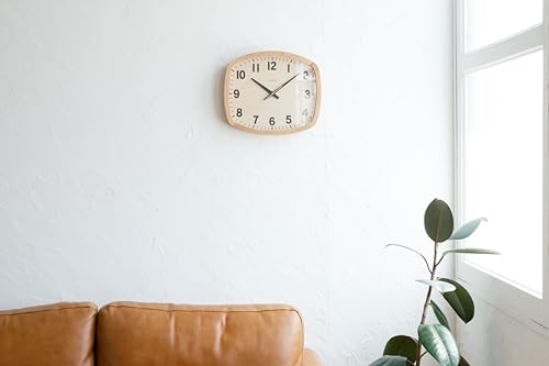 Interzero R-Square Wall Clock Japanese Handcrafted Design Solid Beech Wood Clock Silent Non-Ticking Battery Operated Modern Decorative For Living Room Bedroom Office R-Square Ch-028  thumb #6