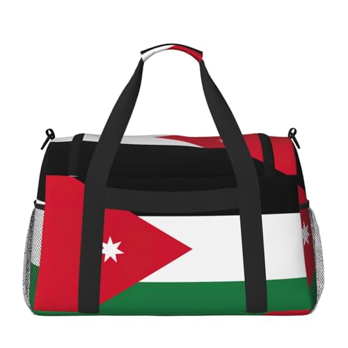 Jordanian flag print Weekender Overnight Carry On Bag Gym Luggage Bag Duffel Bag for Travel Women2