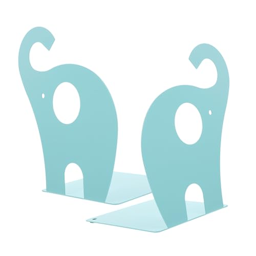 Hemobllo Sujetalibros Metálico con Diseño de Azul Soporte Estable y Antideslizante para Estanterías Organizador Práctico para Libros Hogar y Oficina