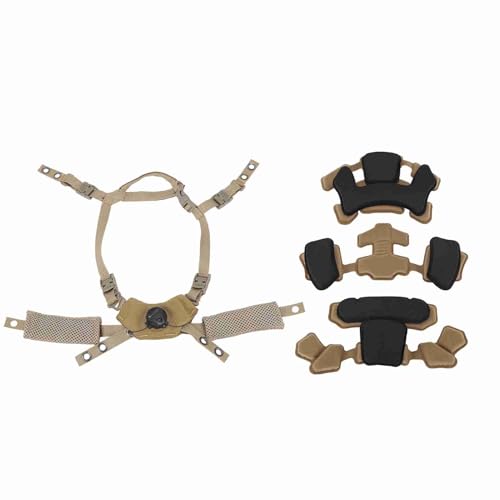 Helmet Padding Kit for Fast MICH Wendy Helmet, Soft Comfortable Sponge Pad Strong Compatibility for Most Helmets, Easy Installation and Adjustable (Army Green Sponge) (Mud Spongeand Suspension)