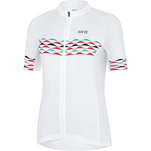 Maillot pour femmes GORE WEAR R3 en blanc et bleu taille 40 pour cyclisme