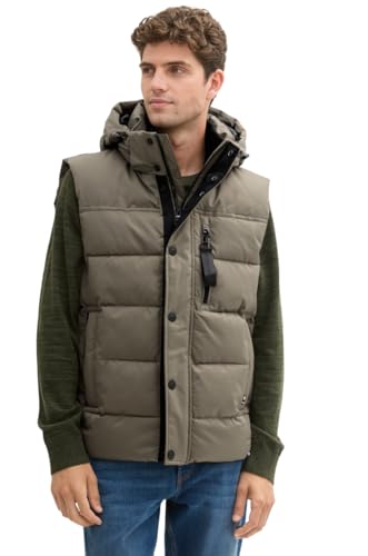 Preisvergleich Produktbild TOM TAILOR Herren 1041322 Weste, 11848-Jungle Soil Green, XL