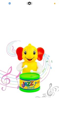 Image of PRV Fashion Key-Operated Cute Drummer Toy for Toddler Kids Birthday Gift Birthday Return Gift Drumming and Dancing Action for Kids (ELEPHENT)