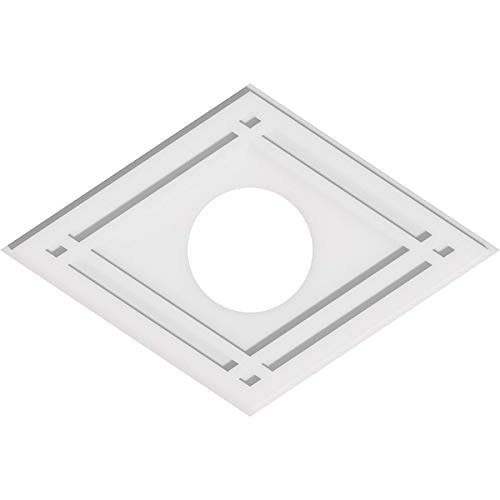 Image of Ekena Millwork CMP28X18DD-07000 Diamond Architectural Grade PVC Contemporary Urethane Ceiling Medallions 28 inchW x 18 5 /8 inchH x 7 inchID x 9 3 /4 inchC x 1 inchP