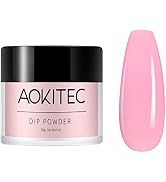Aokitec Dip Powder Pink Color, Nail Dipping Powder French Powder Pro Collection System Nail Art S...