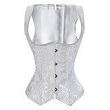 WJCCY Women Gothic Sexy Jacquard Underbust Corset Vest Slimming Brocade Straps Corsets Bustiers Top