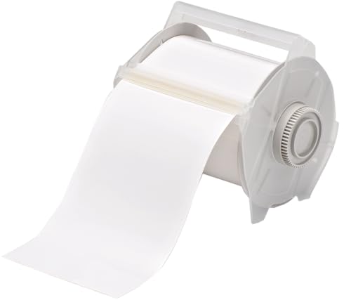 Brady High Adhesion Vinyl Label Tape (113109) - White Vinyl Film - Compatible with GlobalMark Industrial Label Printer - 100' Length, 4