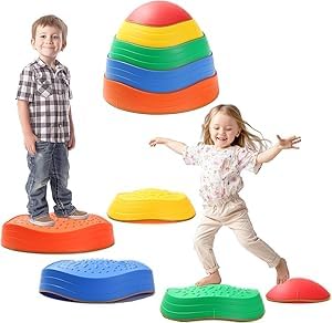 BeyondLuv Stepping Stones for Kids - 5Pcs Balancing Toys and Games for Girls and Boys - Educational Indoor/Outdoor Birthday Gift