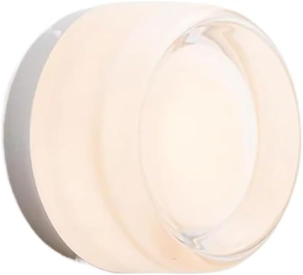 Modern Wall Sconce,Thick Glass Shade LED Fixture,Minimalist Round Wall Lamp for Bathroom Vanity, Bedroom Bedside, Living Room(Transparent)