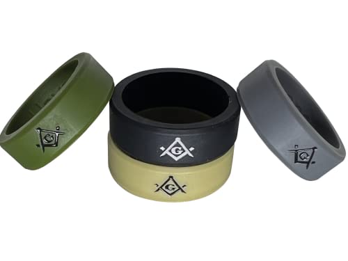 Masonic Rings Service Edition Backfilled with Subdued Colors | Ergonomic Breathable Design | Silicone Edge Sleek Design Rings for Men2