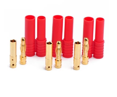 Conector de bala dorada de 4 mm con cubierta protectora para botes y aviones RC de 10 pares 2