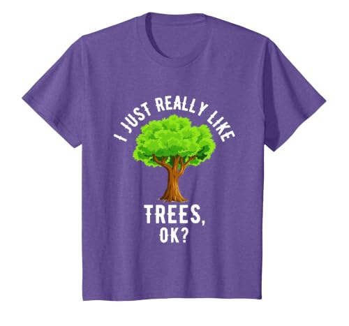 I Just Really Like Trees, OK? T-Shirt, Youth, Purple Heather, Large