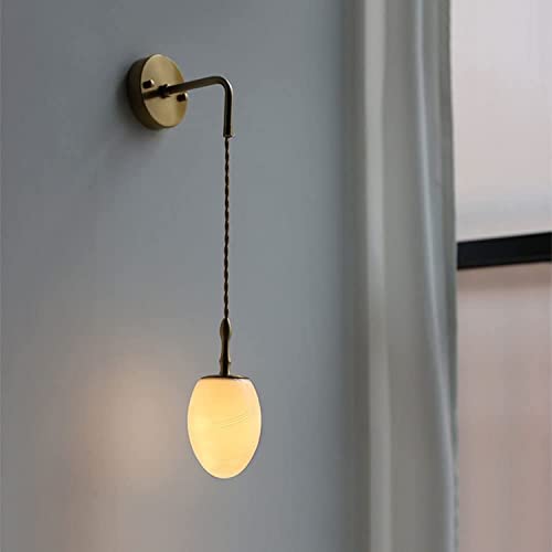 Aplique de pared LED de cerámica blanca y metal con bombilla incluida para pasillo H7.88in